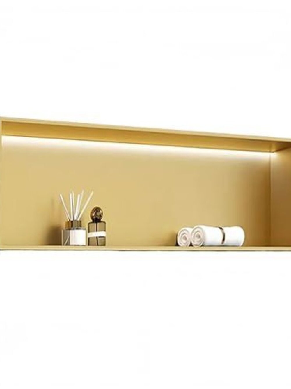 OYKSHDF Recessed LED Shower Niche, Stainless Steel Rectangle Single Niches 28.4"